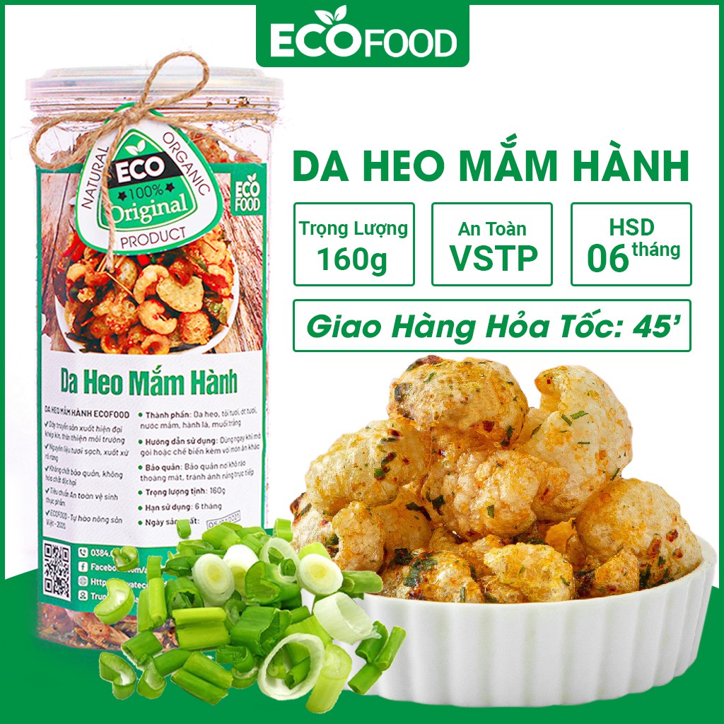 Da heo chiên giòn mắm hành 160G ecofood bì heo chiên nắm giòn rụm đồ ăn vặt việt nam an toàn vệ sinh thực phẩm | BigBuy360 - bigbuy360.vn