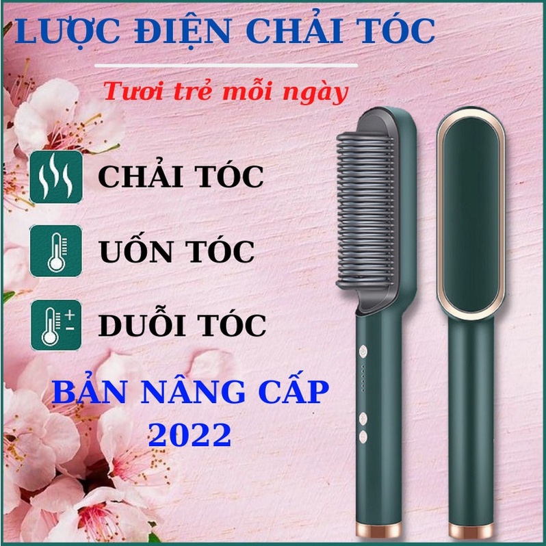 Lược Điện Chải Tóc Tạo Kiểu Chuyên Nghiệp 3 in 1 Uốn - Duỗi - Ép Tóc 6 mức nhiệt nóng nhanh Cao Cấp