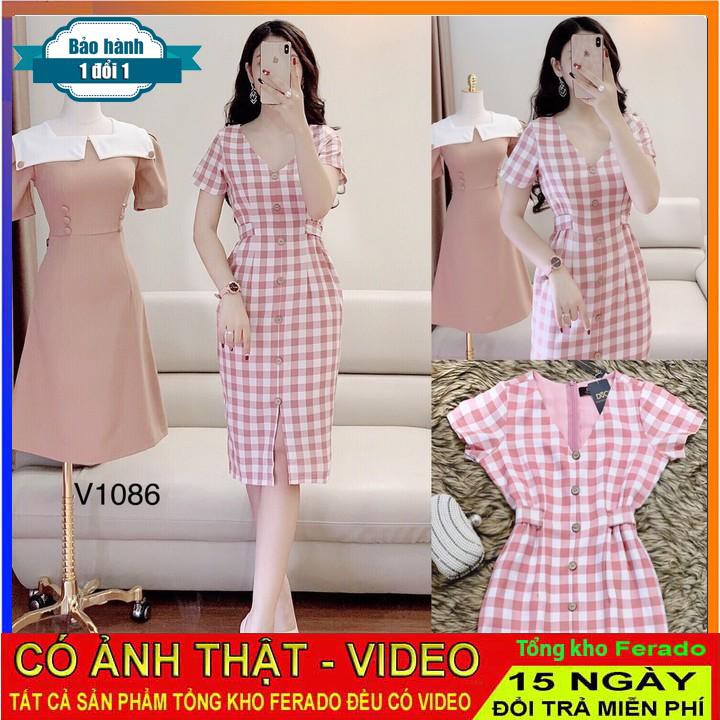 [ xả kho ] MiD Đầm suông nơ eo V1048Mie Design ảnh thật