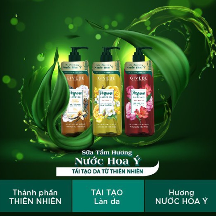 Sữa tắm GIVEBE Vàng Sansuyu 700ml hương nước hoa Ý