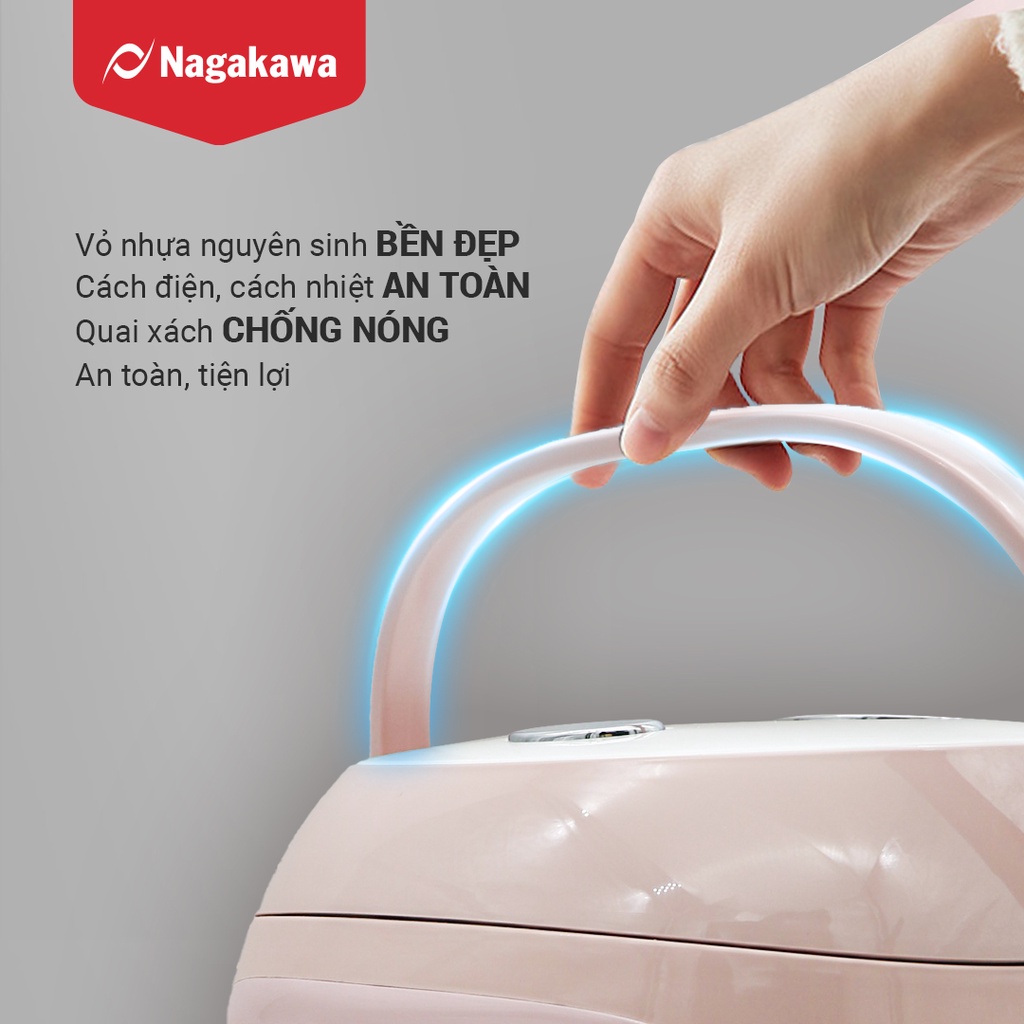 Nồi cơm điện 1L Nagakawa NAG0134(hồng,trắng)