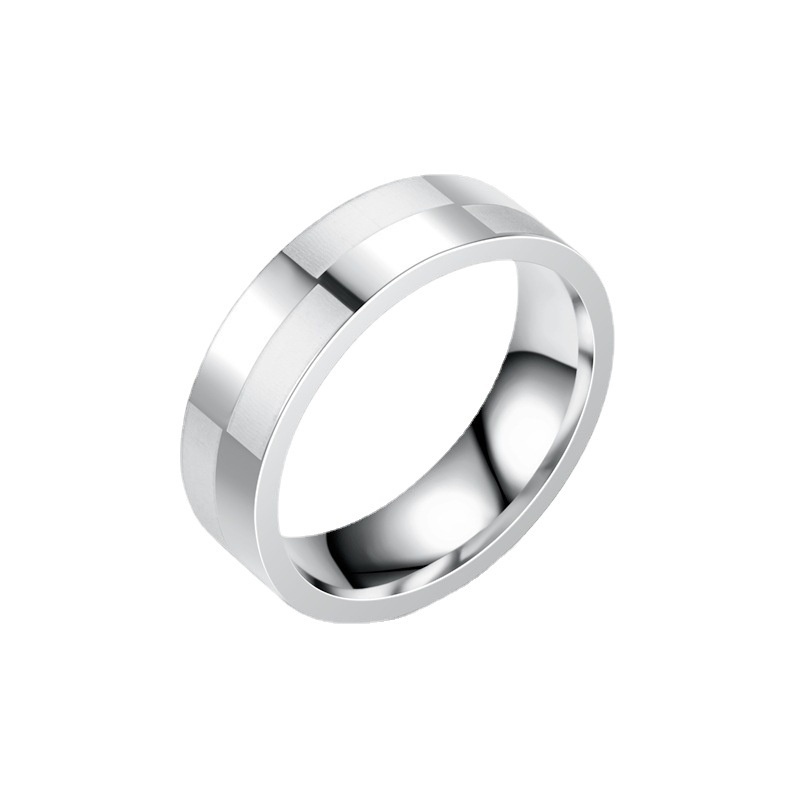 Nhẫn Thép Titan 6mm Thiết Kế Đơn Giản Thời Trang Cho Nam