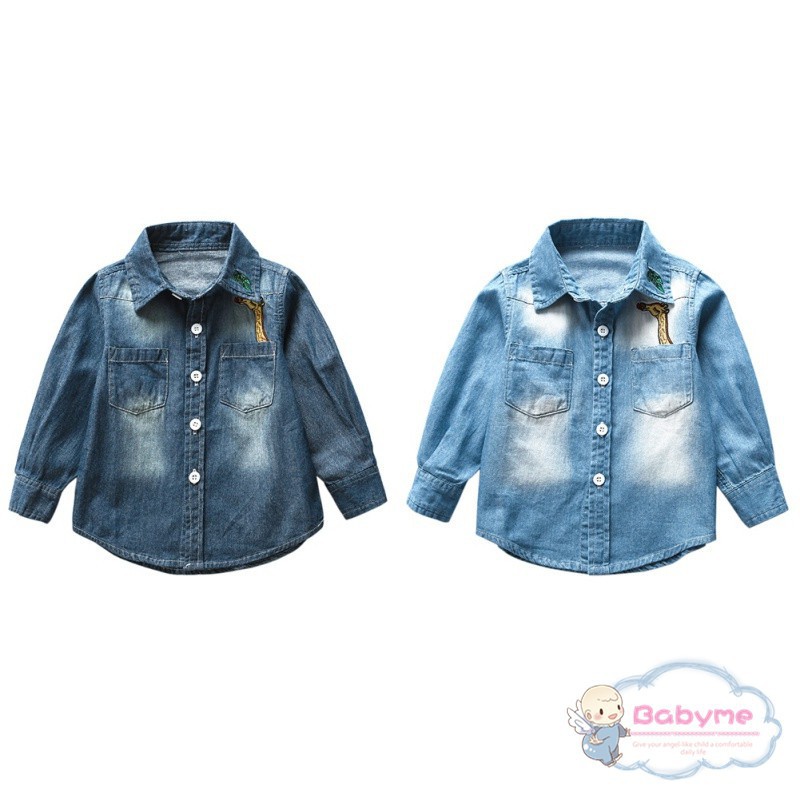 Áo sơ mi denim tay dài cho trẻ em