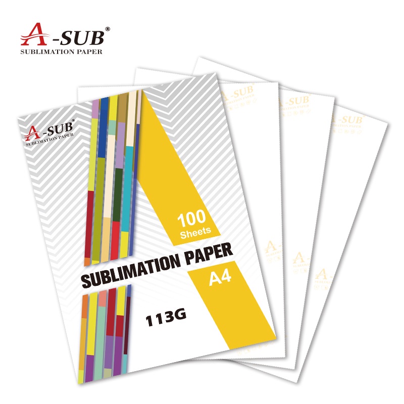 Giấy In Chuyển Nhiệt A-Sub Sublimation Transfer Paper, Khổ A4 Định Lượng 113gsm 100 Tờ, Dùng In Vật Liệu Cứng