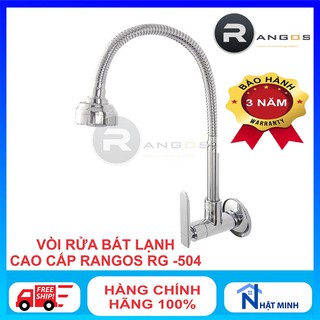 Vòi rửa bát nước lạnh, vòi rửa bát cắm tường cao cấp Rangos RG-504, bảo hành 3 năm chính hãng