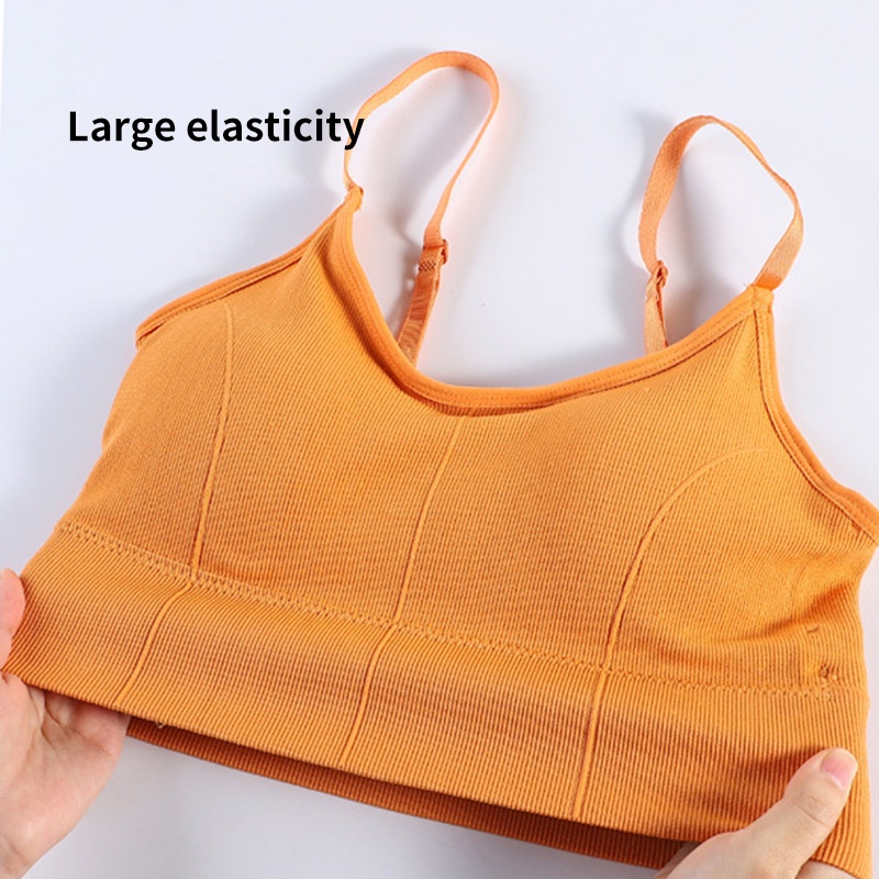 AOFEIQIKE AOFEIQIKE Áo Lót Thể Thao Có Mút Đệm Hai Dây Không Đường May 7 Màu Đen Trắng Thời Trang Cho Nữ