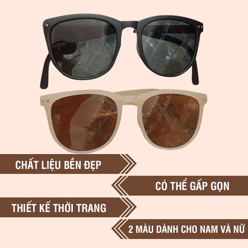 (1 hộp chung cho 2 kính)  Kính gấp gọn bảo vệ mắt khỏi TIA UV