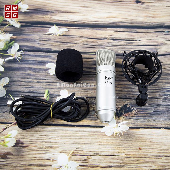 Mic ISK AT 100 ⚡FREE SHIP⚡ Hàng Loại 1 Hoa Vinh Hát Cực Chất Bảo Hành 6 Tháng