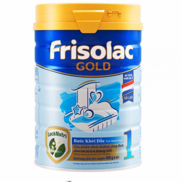 FRISOLAC GOLD 1 - 400g - tặng 2 lốc khăn sữa hoặc túi đeo mẹ & bé