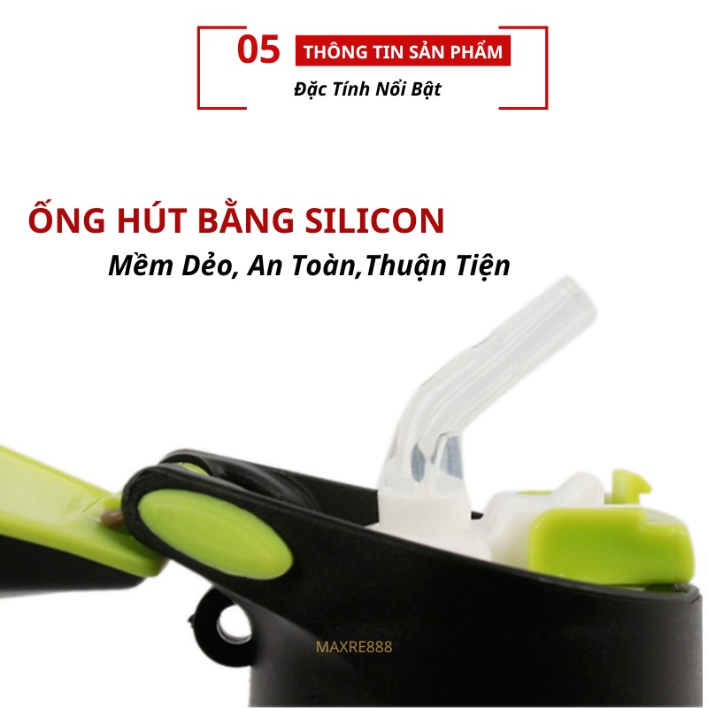 Bình nước giữ nhiệt 500ml bằng thép không gỉ kiểu dáng độc lạ dành cho hoạt động thể thao như đạp xe, leo núi, dã ngoại.