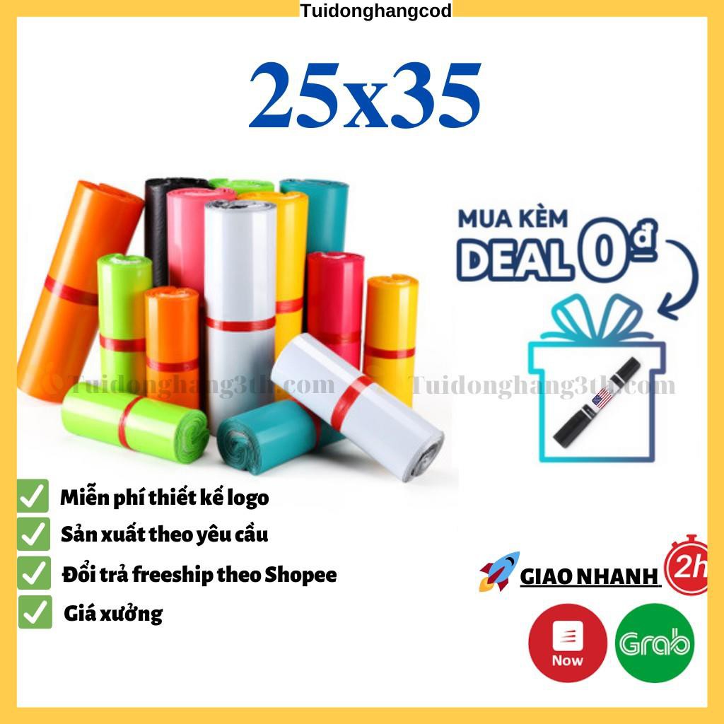 Túi đóng hàng niêm phong tự dính size 25x35 50 túi, tuidonghangcod