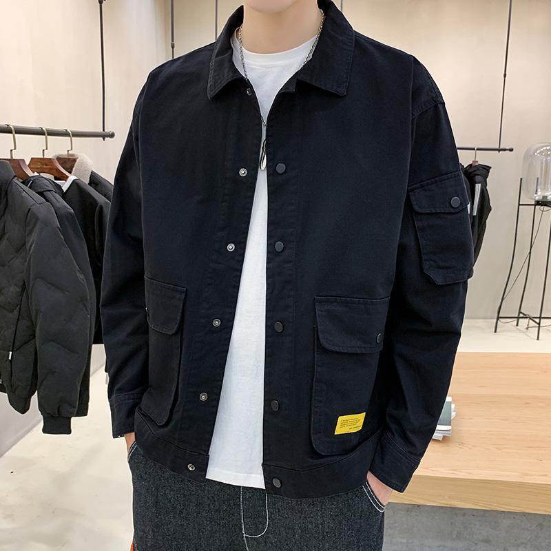Áo khoác nam Xu hướng Hàn Quốc Quần mùa thu Denim 2020 Mới Xuân và Hàng đầu Trang phục bảo hộ lao động Thường ngày áo-Áo xuyên