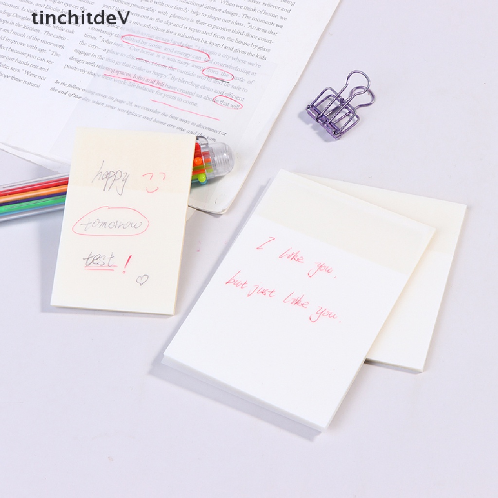 Bộ 50 Tờ Giấy Ghi Chú Trong Suốt Chống Thấm Nước Tiện Dụng