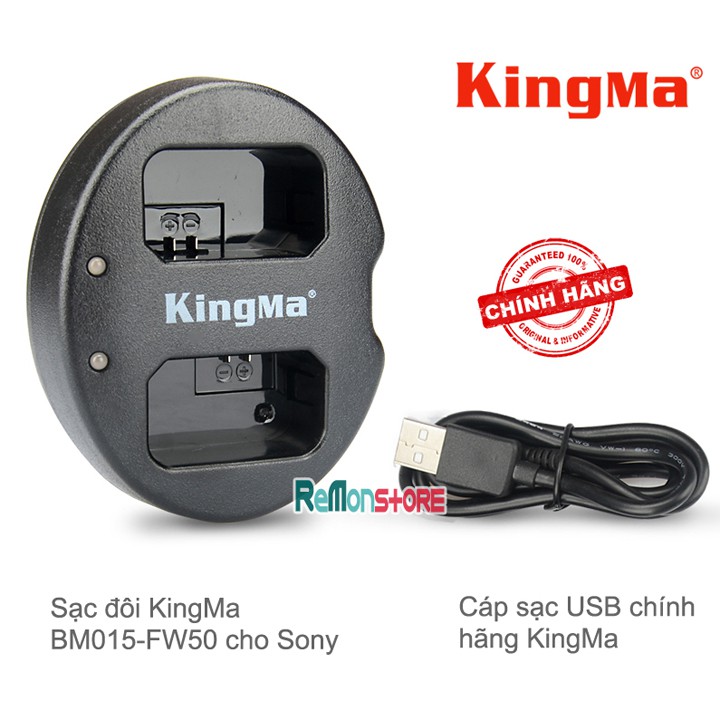 [Mã ELFLASH5 giảm 20K đơn 50K] Sạc pin đôi nhanh KingMa cho Sony NP-FW50 A6000 A6300 A6500 - Hãng phân phối chính thức