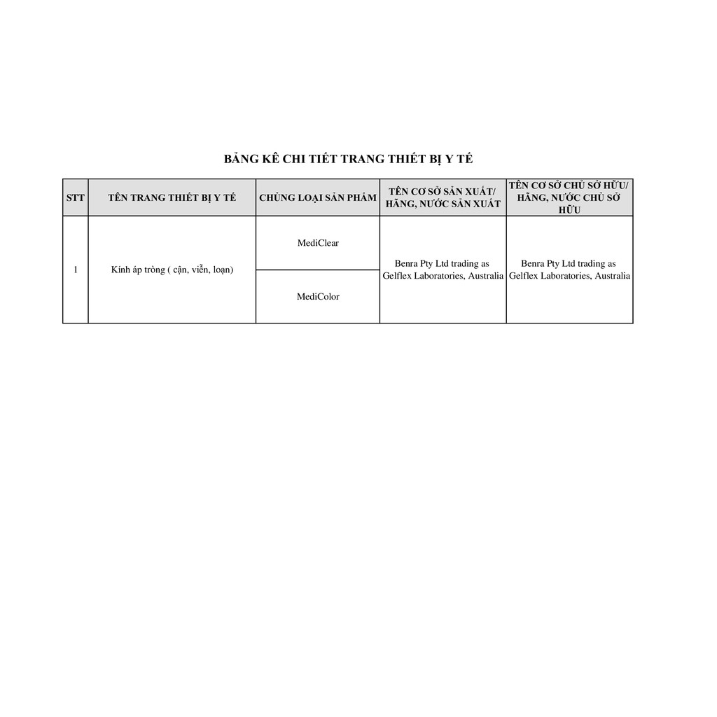 Một Cặp Kính Áp Tròng Australia Màu Nâu Medicolor 3 Tháng (1-6 Độ)