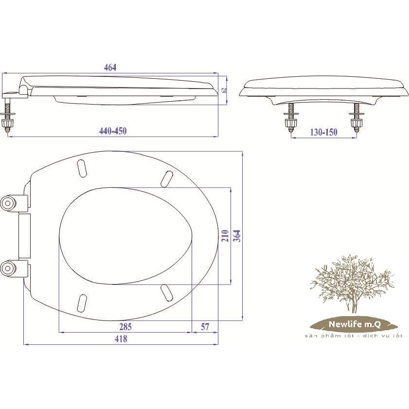 Nắp bồn cầu ASICO-06 nhựa Plastic (Hàng loại 1), Phù hợp với mọi loại bồn cầu