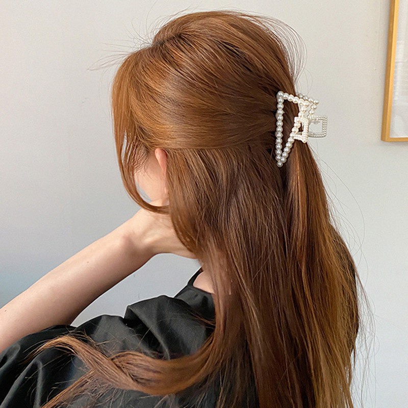 Kẹp Tóc Hình Nơ Đính Ngọc Trai Phong Cách Hàn Quốc