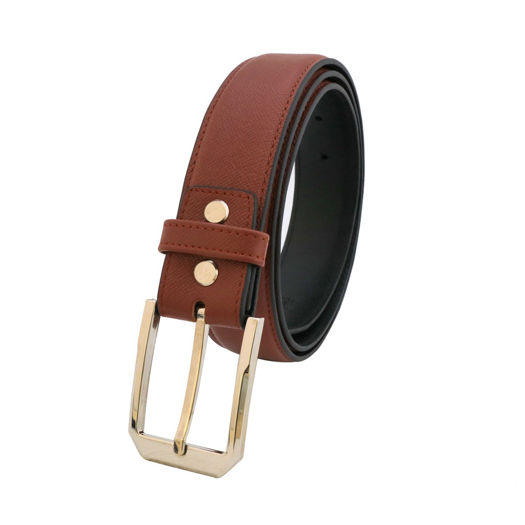 thắt lưng nam da saffiano mặt lỗ xỏ kim cao cấp FTTLEATHER DF136011 ®️