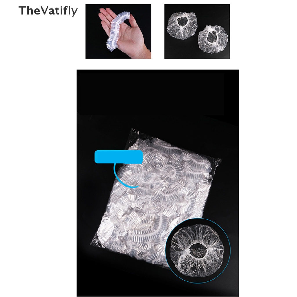 Set 100 Mũ Tắm Trùm Đầu Co Giãn Trong Suốt Dùng Một Lần