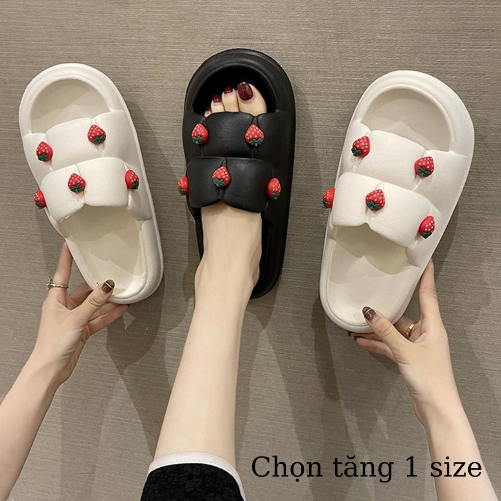Dép Bánh Mì Nữ Chao Gắn Stik Dâu Tây Chọn Tăng 1 Size