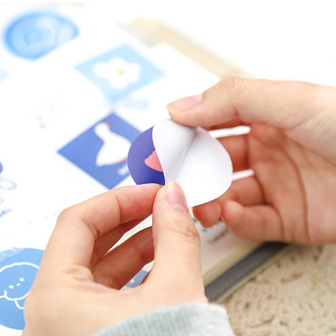 Bộ 40 nhãn dán phong cách động vật xinh xắn trang trí sổ lưu niệm