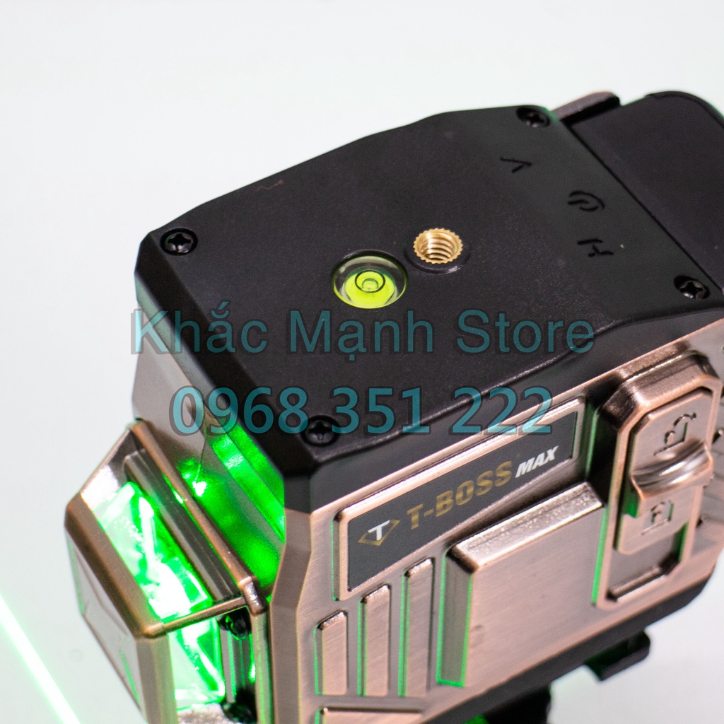 Máy Cân Mực Laser T-Boss T-12B - Máy Bắn Cốt Laze 12 Tia Xanh Có Điều Khiển Từ Xa - Tặng Kèm Chân Đế 1m2