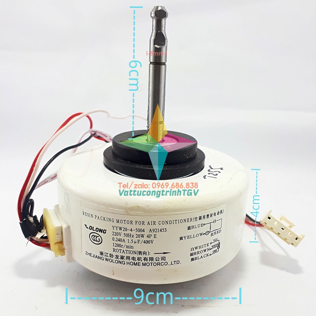 Motor quạt màn lạnh điều hòa PANASONIC-FUNIKI AC220V -6 dây