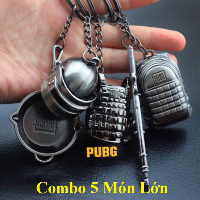 ✔️Móc Khóa Game PUBG Mũ 3, Giáp 3, Balo 3, Súng, Chảo