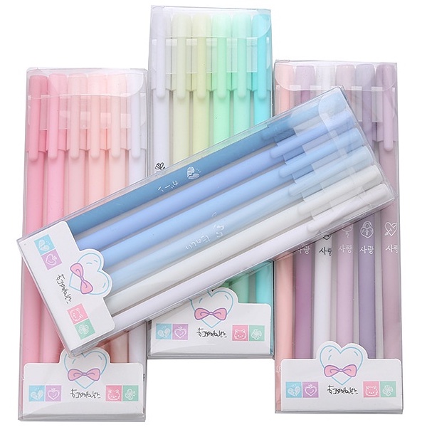 Set 6 Bút Mực Nước Nhiều Màu Sắc Thiết Kế Cổ Điển