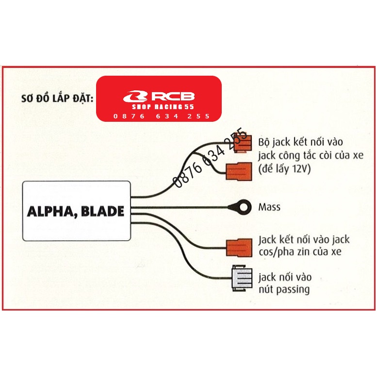 Bộ mạch tắt đèn xe Wave Alpha -RSX - Blade đời mới. Tích Hợp Passing - BH 1 năm