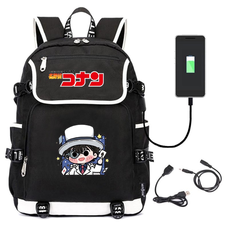 Balo nắp ngang in hình  CONAN, KAITO KID Thám tử lừng danh anime chibi thiết kế thông minh đi học cho nam nữ