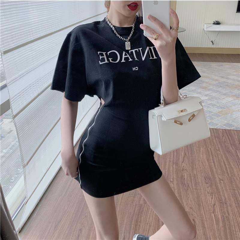 COZOK Đầm ngắn tay nhấn eo xinh xắn dành cho nữ