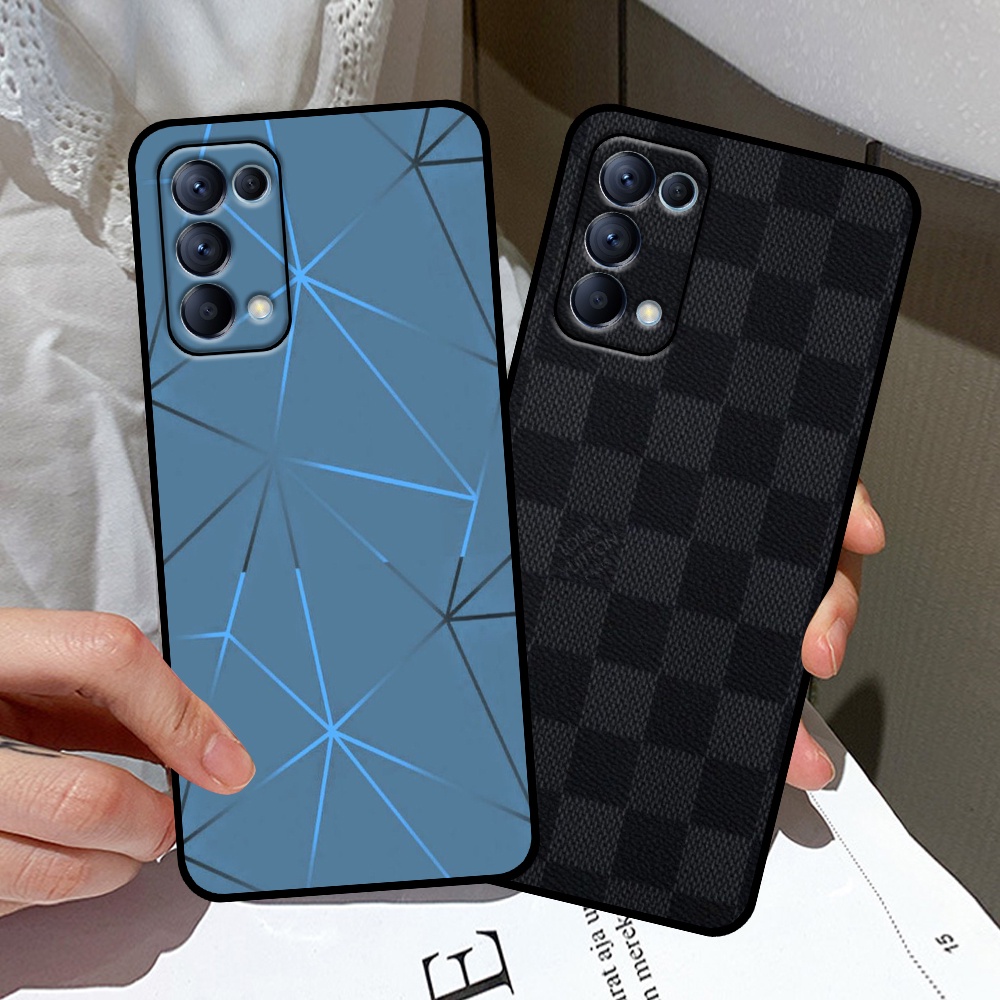 Ốp Oppo Reno5 4G / Reno5 5G / Reno 5 in hình thương hiệu LV, họa tiết xanh bạc siêu đẹp