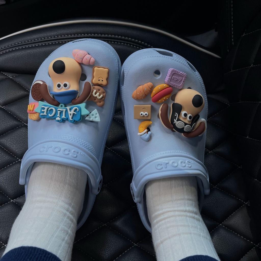 Nhãn Dán Dép sticker dépCharms Vòng Cổ Crocs Đính Ngọc Trai Và Đá Quý Tự Làm Độc Đáo