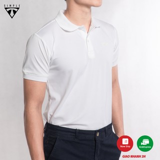 Áo Polo Nam cổ bẻ TSIMPLE cổ trụ thêu tay lỡ vải thun cá sấu Cotton thời trang, chuẩn form, sang trọng lịch lãm màu Trắn