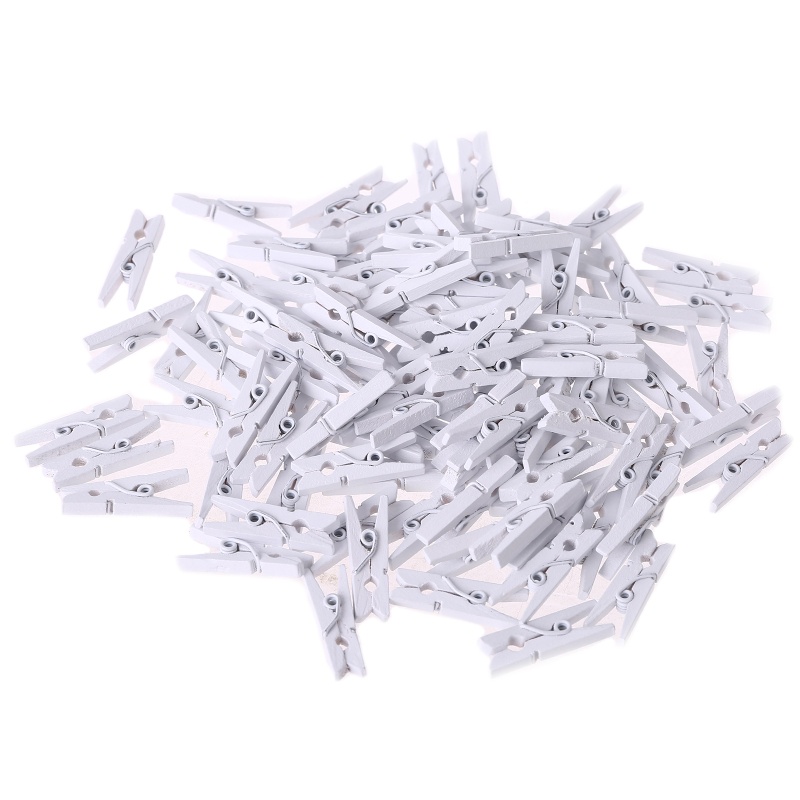 Set 100 Kẹp Ảnh Mini 25mm Tự Nhiên Trang Trí Đa Ứng Dụng