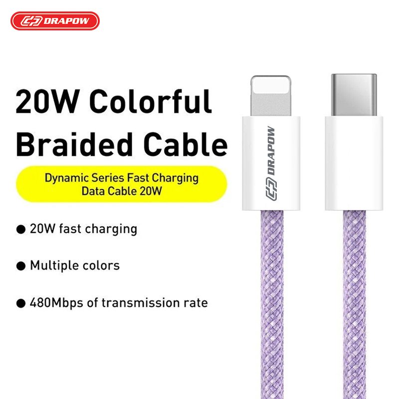 Dây cáp sạc nhanh PD Type C to L iP chính hãng DRAPOW dành cho điện thoại iP