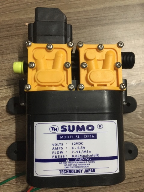 Máy bơm đôi SUMO tăng áp lực nước mini 12V 120W Lưu lượng 9L/phút