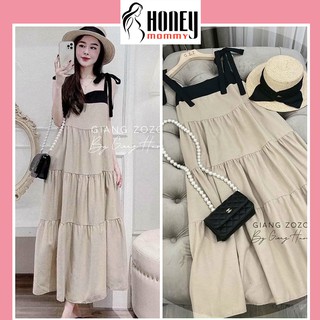 Váy Bầu 2 Dây Maxi Đi Biển Mùa Hè Đầm Bầu Dáng Dài Sát Nách Dáng Suông Rộng Bigsize HD1603 Honey Mommy