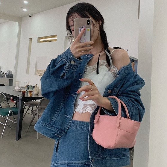 【ZHELIHANGFEI】 / Áo Hai Dây Phối Ren Gợi Cảm