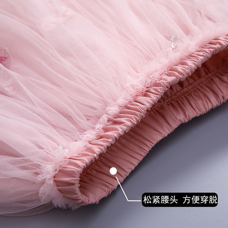 Chân Váy Bé Gái Dáng Xòe Tầng Đính Cườm Họa Tiết Hạc Đáng Yêu Cho Bé 2 3 4 5 6 Tuổi Binhphuong.Store