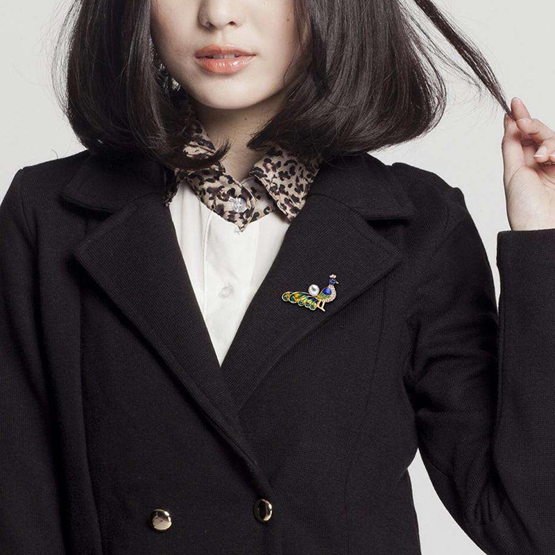 Ghim CàI ÁO HìNh Chú Công ĐíNh Kim Cương NgọC Trai Giả ThờI Trang Cho Nữ