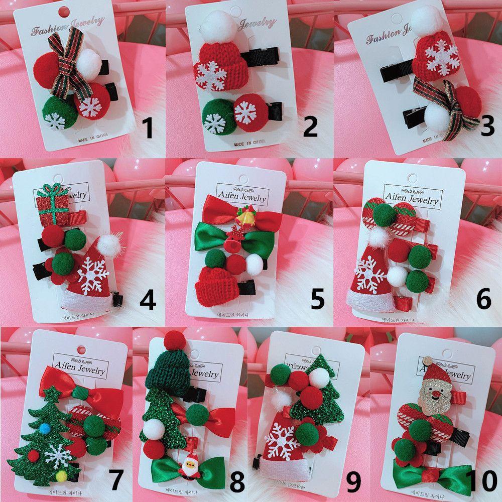 Bộ 2 / 4 Kẹp Tóc Họa Tiết Ông Già Noel Dễ Thương Cho Bé Gái