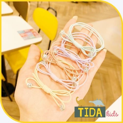 Dây Buộc Tóc ⚡ HOT TREND ⚡ Dây Cột Tóc Nhiều Vòng Icon Lấp Lánh Đẹp Dễ Thương Hàn Quốc, Phụ Kiện Tóc TiDa Kids Shop