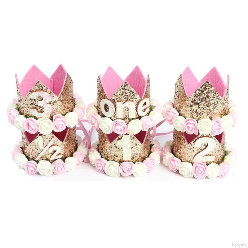 Băng đô hình vương miện phối hoa đáng yêu cho bé gái