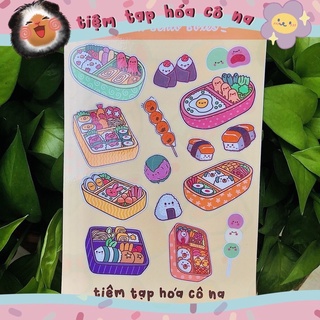 Sticker/hình dán Cơm Hộp Bento / Kawaii Bento Box - trang trí bullet journal,planner,sổ - tiemtaphoacona