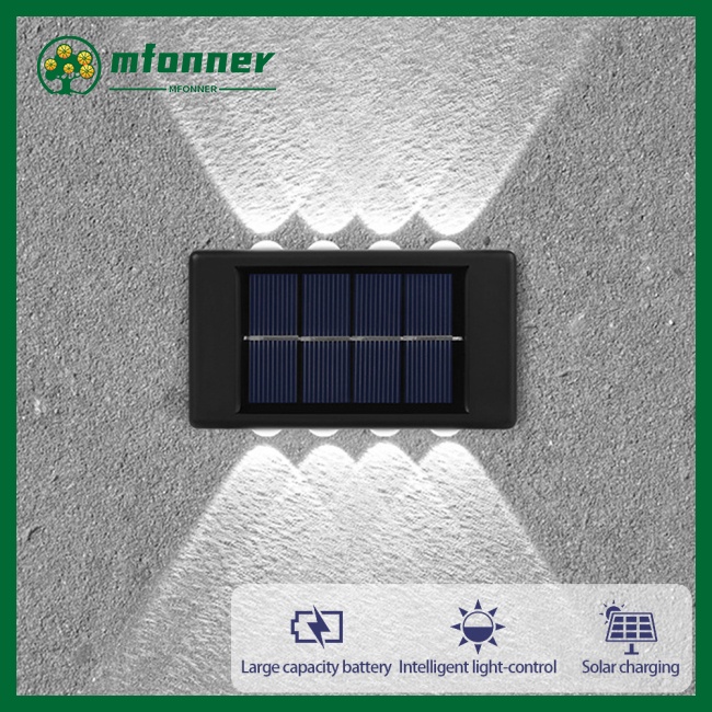 Bộ 2 Đèn Led Năng Lượng Mặt Trời Chống Nước Chiếu Sáng Lên Xuống Cho Sân Vườn/Ban Công Ngoài Trời