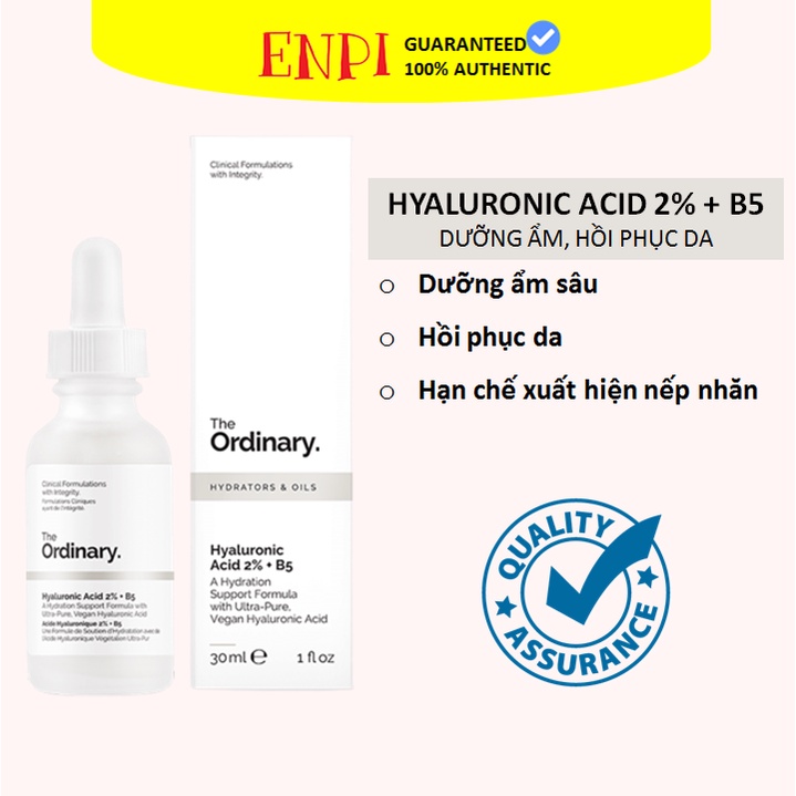 Tinh chất cấp ẩm hồi phục The Ordinary Hyaluronic Acid 2% + B5