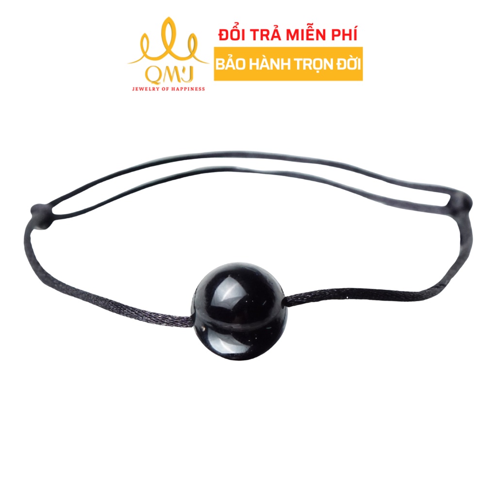 QMJ Vòng tay chỉ đen Đá may mắn Q413