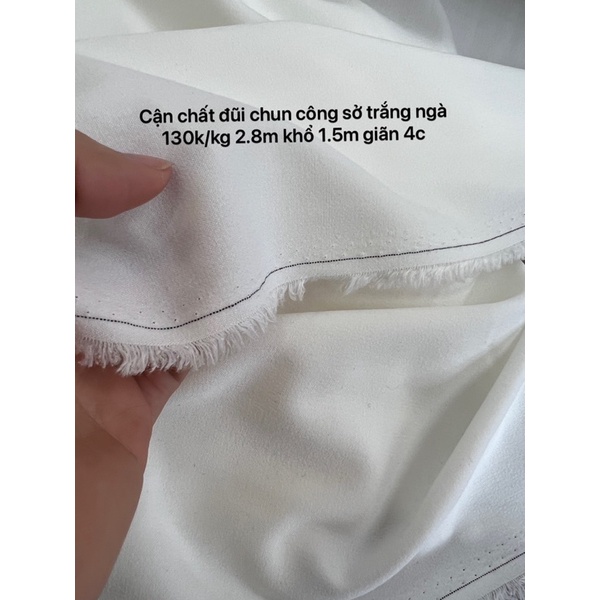 VẢI -ĐŨI CHUN TRẮNG NGÀ HÀN QUỐC CO GIÃN -ĐÀN HỒI TỐT. MAY VÁY-ÁO.-ZIP-SƠ MI NAM DÀY DẶN
